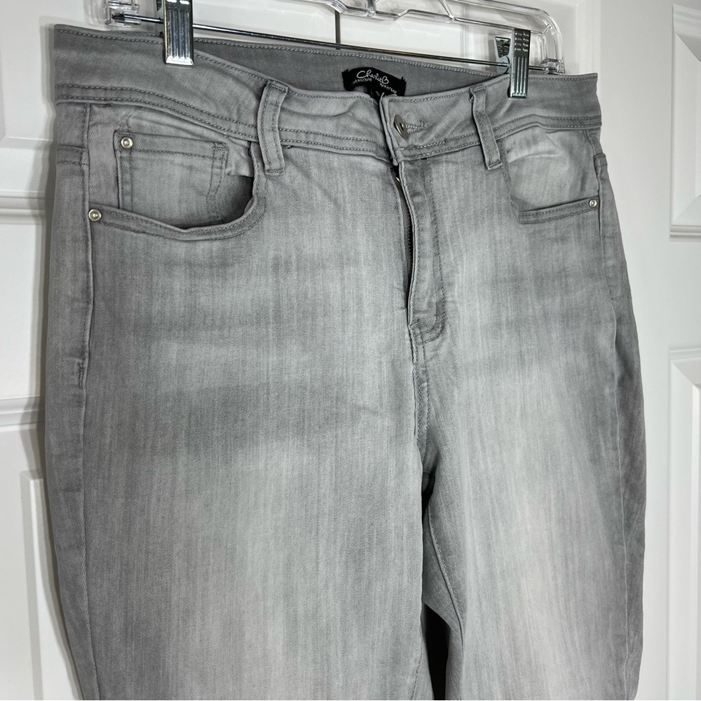 CHARLIE B Light Gray Denim Pants